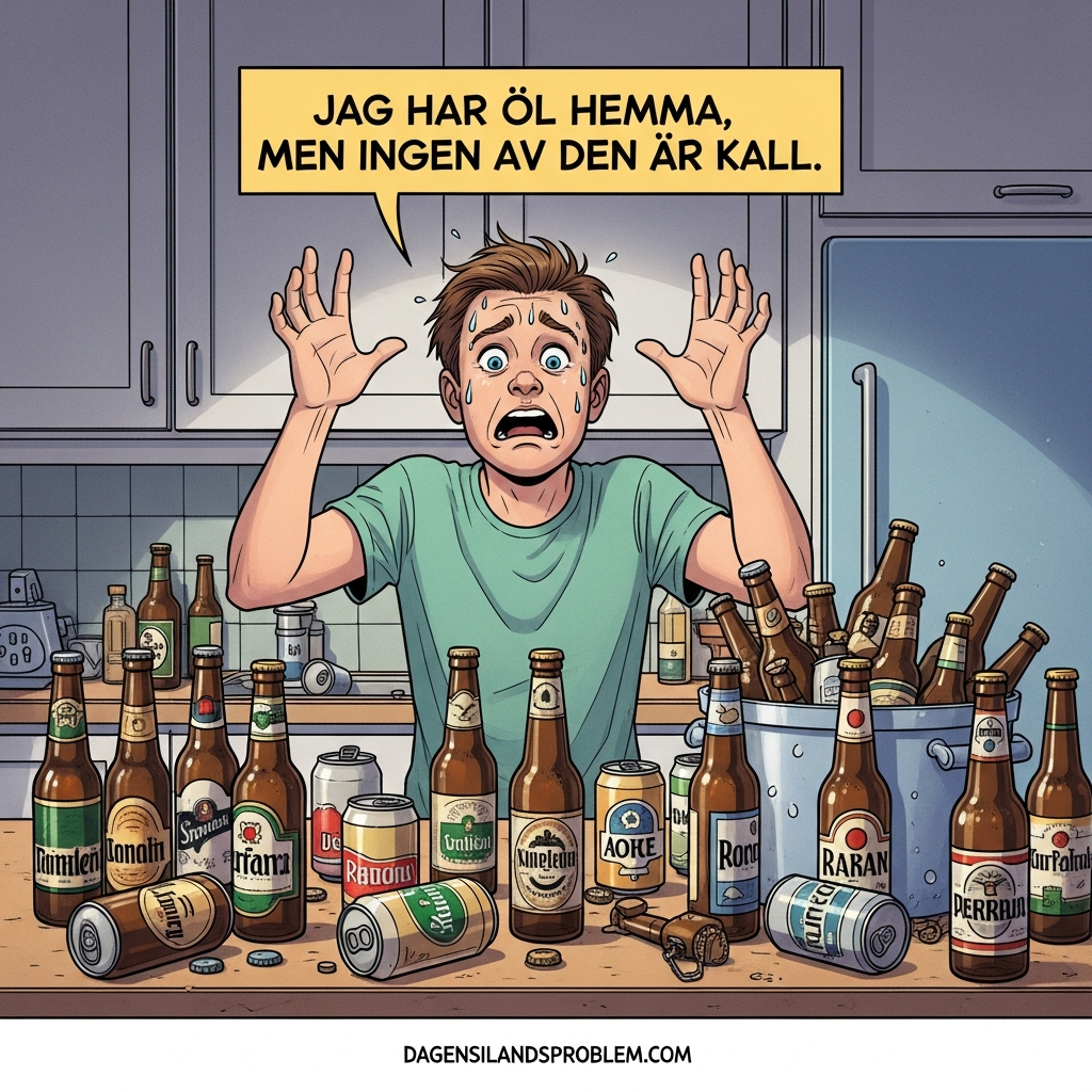 Jag har öl hemma, men ingen av den är kall