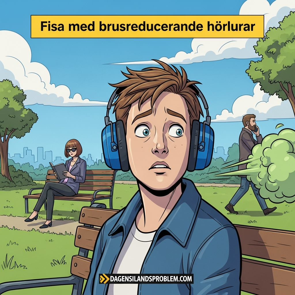 Fisa med brusreducerande hörlurar