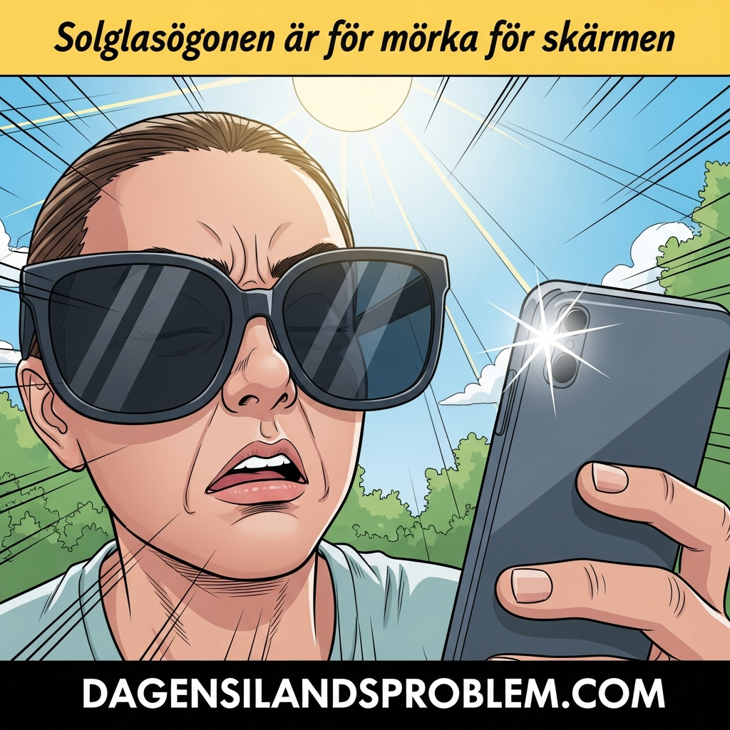 Solglasögonen är för mörka för skärmen