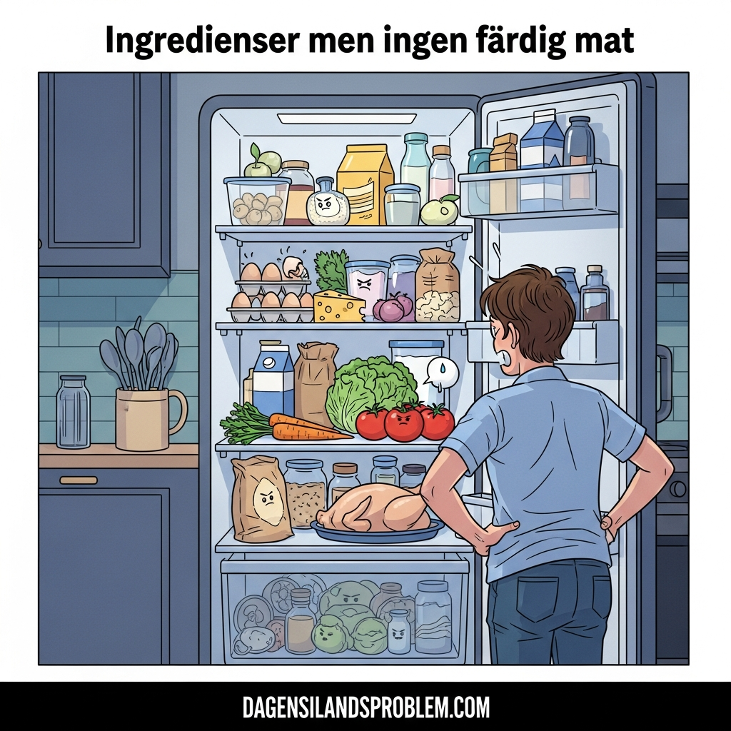 Ingredienser men ingen färdig mat